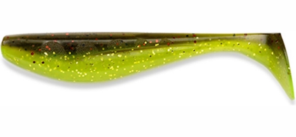  FishUp Wizzle Shad 3.0" (8) #203 -  Green Pumpkin/Flo Chartreuse