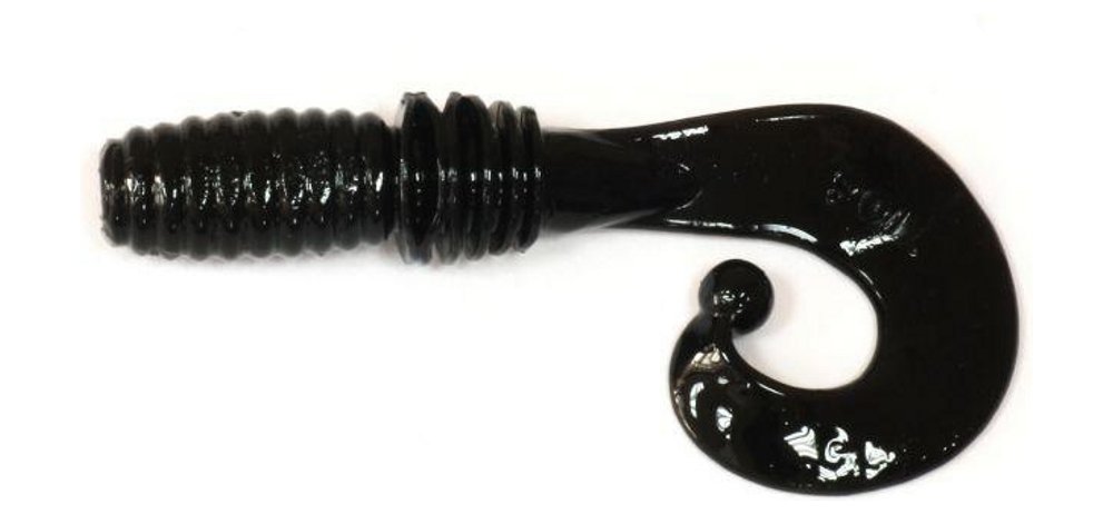  Megabass Rocky Fry 1.5" P Curly Tail #Solid Black